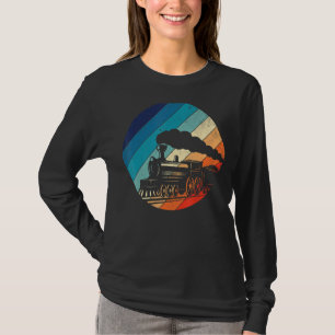 Zugbahn Vintages Retro-Lokomotive Altes Modell T-Shirt