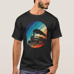 Zugbahn Vintages Retro-Lokomotive Altes Modell T-Shirt