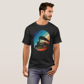 Zugbahn Vintages Retro-Lokomotive Altes Modell T-Shirt (Vorne ganz)