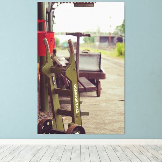 Zugbahnsteig Vintag Leinwanddruck (Insitu (Holzboden))