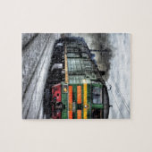 Zugdampfbahn Steampunk Motor Zielort Puzzle (Horizontal)