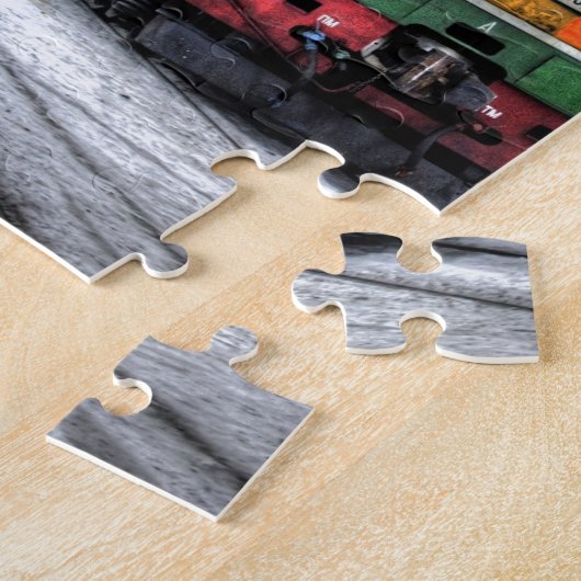 Zugdampfbahn Steampunk Motor Zielort Puzzle (Seite)