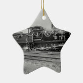 ZugdampflokomotivMotoralte Bahneisenbahn Keramikornament (Rechts)