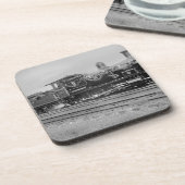 ZugdampflokomotivMotoralte Bahneisenbahn Untersetzer (Linke Seite)