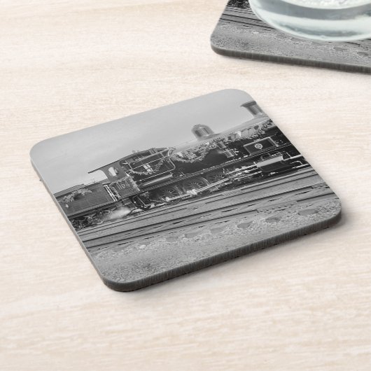 ZugdampflokomotivMotoralte Bahneisenbahn Untersetzer (Linke Seite)