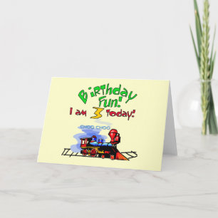 Züge 3. Geburtstag - Hemden und Geschenke Karte