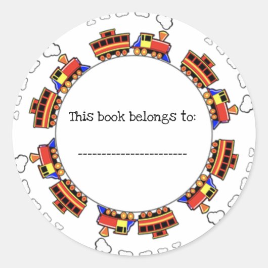 Züge auf einer Strecke Runder Aufkleber (Vorderseite)