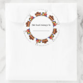 Züge auf einer Strecke Runder Aufkleber (Tasche)