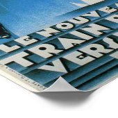 Züge Bleu Cote D'Azur Französisch Art Deco Reisen Poster (Ecke)