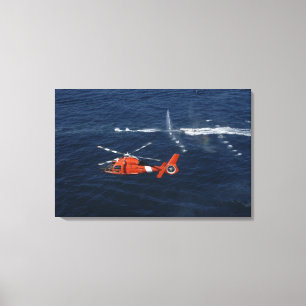 Züge einer Hubschrauber-Crew Leinwanddruck