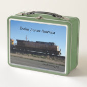 Züge für Kinder quer durch Amerika Lunch Box. Metall Brotdose (Vorderseite)