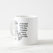 Züge immer pünktlich beobachten - Fahrergewohnheit Kaffeetasse (Vorderseite Links)