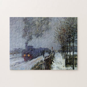Züge in Snow Monet Kunstvoll wandern Puzzle