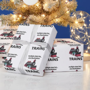 Züge Mehrere Haltestellen, Aber Ein Ziel Züge Geschenkpapier