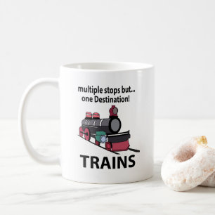 Züge Mehrere Haltestellen, aber ein Ziel Züge Kaffeetasse