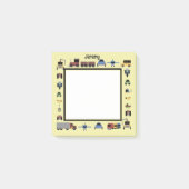 Züge, Pfade und Automobilboys Mit Monogramm Post-it Klebezettel (Vorderseite)