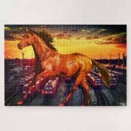 Züge Pferde Puzzle