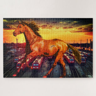 Züge Pferde Tiere Puzzle