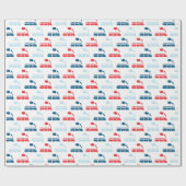 Züge rot und blau geschenkpapier (Flach)