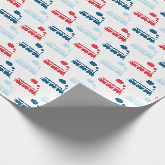 Züge rot und blau geschenkpapier (Ecke)