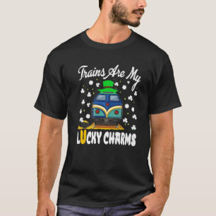 Züge sind meine glücklichen Charms Bahn St. Patric T-Shirt