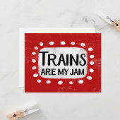Züge sind meine Jam Grußkarte Karte (Vorderseite/Rückseite Beispiel)