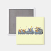 Züge & Teddy Bears Magnet (Vorderseite/Rückseite)