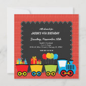 Züge Thema Geburtstag Einladung (Vorderseite)