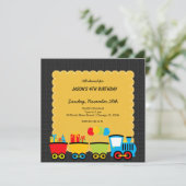 Züge Thema Geburtstag Einladung (Stehend Vorderseite)