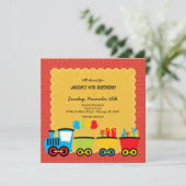 Züge Thema Geburtstag Einladung (Stehend Vorderseite)