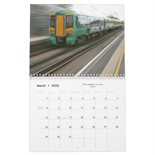 Züge, Tracks & traumhafte Landschaften 12 Monate Kalender (Mär 2026)