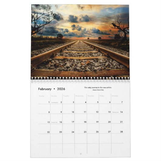 Züge, Tracks & traumhafte Landschaften 12 Monate Kalender (Feb 2026)