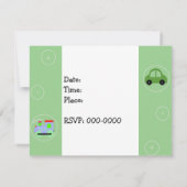 Züge und Autos Einladung zum Geburtstag (Rückseite)