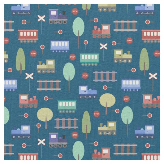 Züge und Eisenbahn  Stoff (Nahaufnahme)