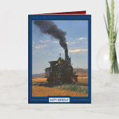 Züge und Gleise - Dampf über die schlichten Karte (Vorderseite)