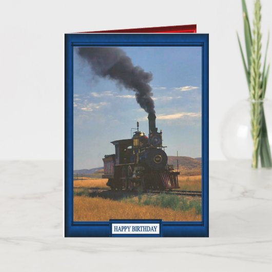 Züge und Gleise - Dampf über die schlichten Karte (Vorderseite)