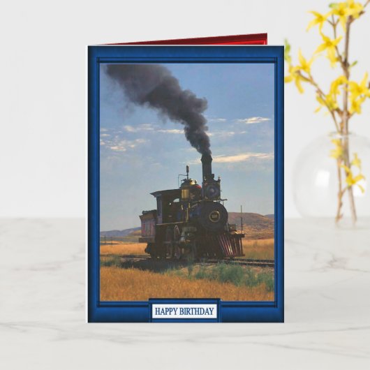 Züge und Gleise - Dampf über die schlichten Karte (Gelbe Blume)