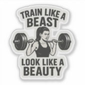 Züge wie ein Biest, wie eine Schönheit aussehen Aufkleber (Vorderseite)