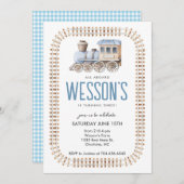 Züge zum Geburtstag, alle an Bord Einladung (Vorne/Hinten)