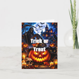 Zugeklappte Halloween-Grußkarte Karte