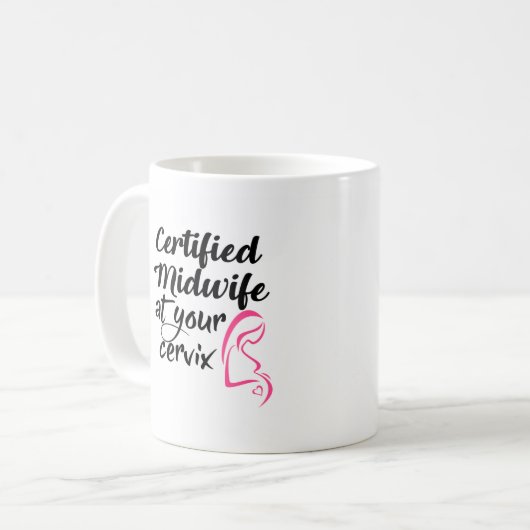 Zugelassene Hebamme an Ihrer Hals-Kaffee-Tasse Kaffeetasse (Vorderseite Links)