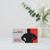 Zugelassene persönlicher Trainer-rote graue Visitenkarte (Stehend Vorderseite)