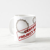 Zugelassene Projektleiter-befleckte Kaffee-Tasse Kaffeetasse (Vorderseite Links)
