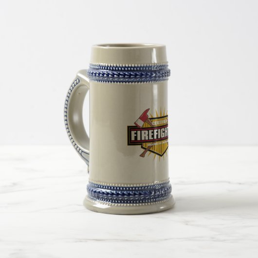 Zugelassener Feuerwehrmann Bierglas (Vorderseite Links)