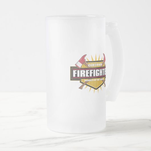 Zugelassener Feuerwehrmann Mattglas Bierglas (VorderseiteRechts)