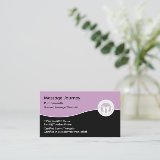 Zugelassener Massagetherapeut Visitenkarte (Stehend Vorderseite)