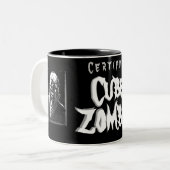 Zugelassener Würfel-Zombie - Kaffee, Tee oder Zweifarbige Tasse (Vorderseite Links)