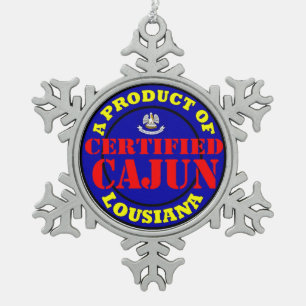 ZUGELASSENES CAJUN SCHNEEFLOCKEN Zinn-Ornament