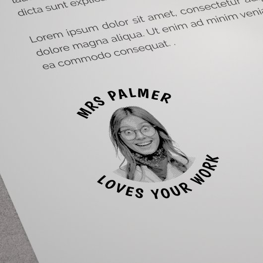 Zugelassenes Foto für den benutzerdefinierten Lehr Gummistempel