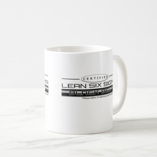 Zugelassenes Mageres sechs Sigma-schwarzer Gürtel Kaffeetasse (VorderseiteRechts)